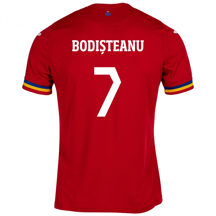 Kinder Rumänische Ștefan Bodișteanu #7 Rot Auswärtstrikot Trikot 24-26 T-Shirt Schweiz