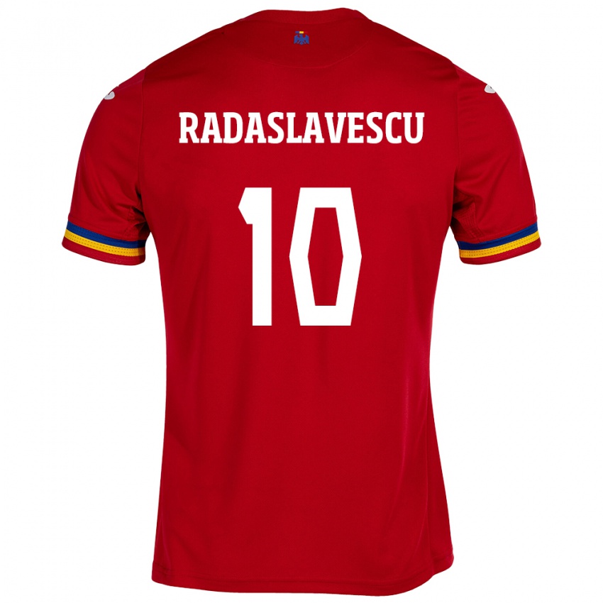 Kinder Rumänische Eduard Radaslavescu #10 Rot Auswärtstrikot Trikot 24-26 T-Shirt Schweiz