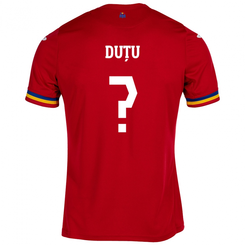 Kinder Rumänische Matteo Duțu #0 Rot Auswärtstrikot Trikot 24-26 T-Shirt Schweiz