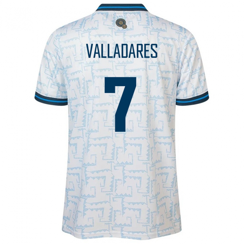 Kinder El Salvador Jefferson Valladares #7 Weiß Auswärtstrikot Trikot 24-26 T-Shirt Schweiz