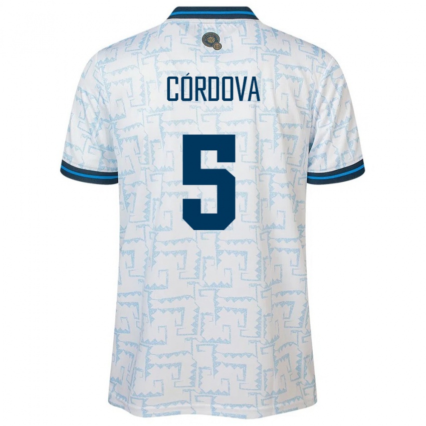 Kinder El Salvador Edwin Córdova #5 Weiß Auswärtstrikot Trikot 24-26 T-Shirt Schweiz