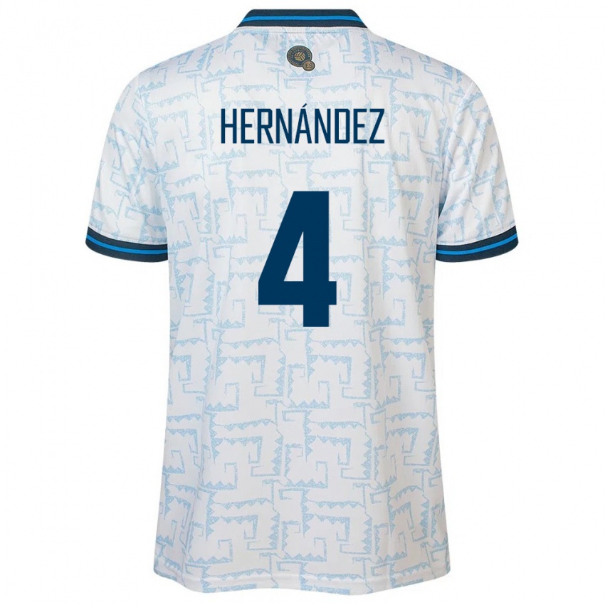 Kinder El Salvador Elaily Hernández #4 Weiß Auswärtstrikot Trikot 24-26 T-Shirt Schweiz