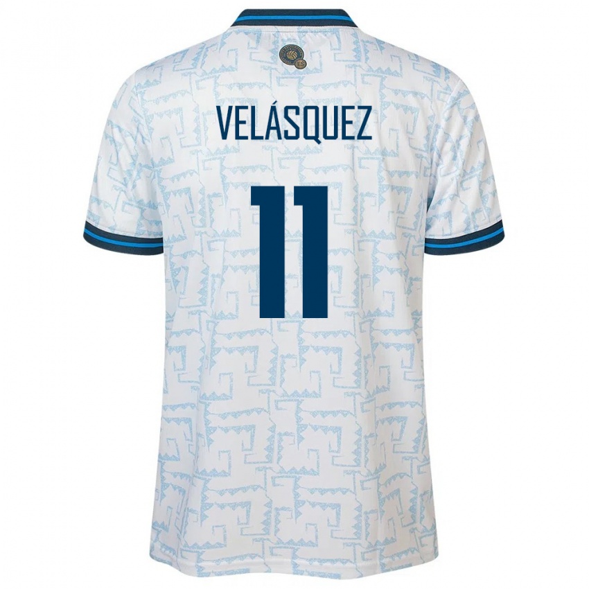 Kinder El Salvador Jackeline Velásquez #11 Weiß Auswärtstrikot Trikot 24-26 T-Shirt Schweiz