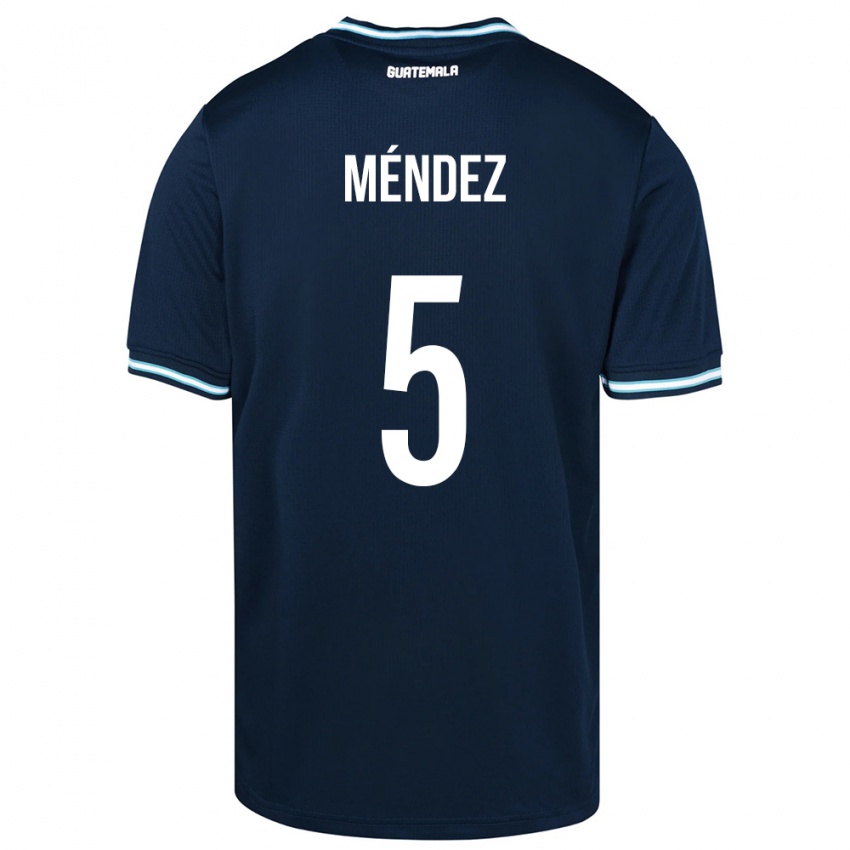 Kinder Guatemala Diego Méndez #5 Blau Auswärtstrikot Trikot 24-26 T-Shirt Schweiz