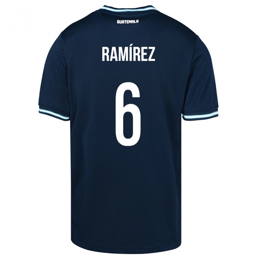 Kinder Guatemala Kevin Ramírez #6 Blau Auswärtstrikot Trikot 24-26 T-Shirt Schweiz