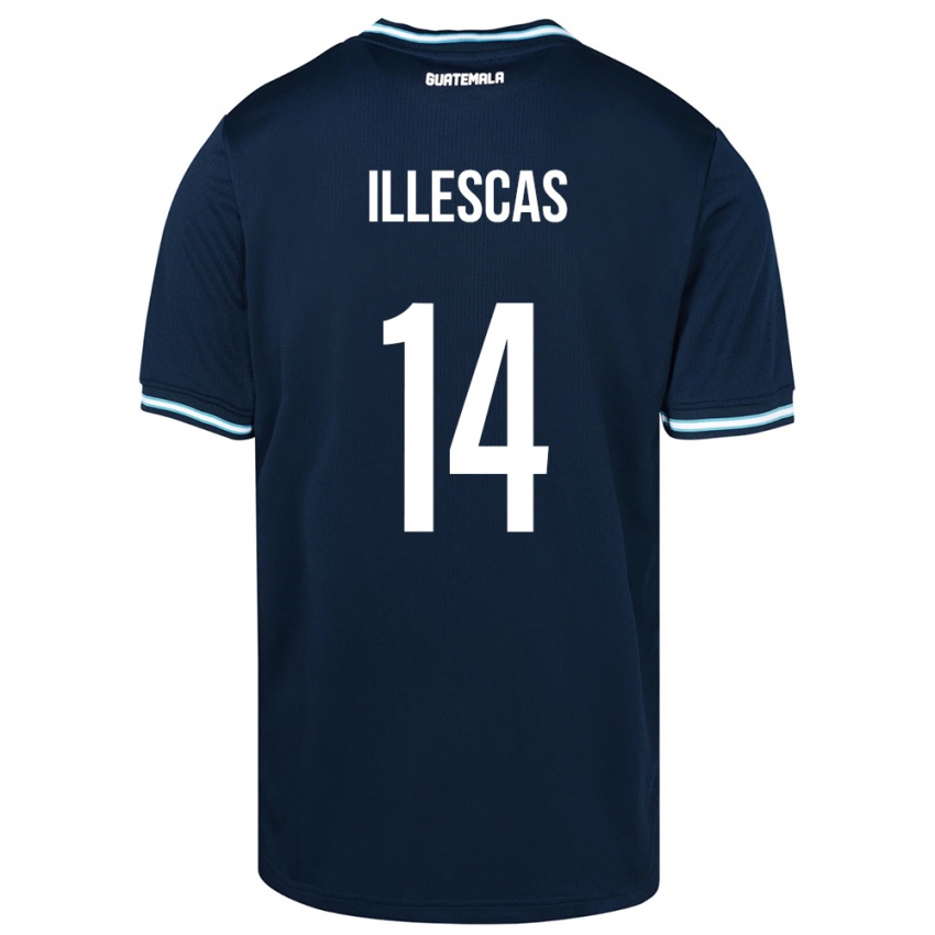 Kinder Guatemala Kevin Illescas #14 Blau Auswärtstrikot Trikot 24-26 T-Shirt Schweiz