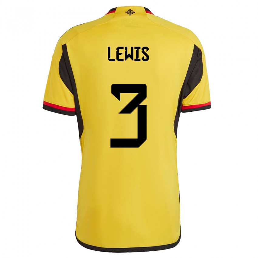 Kinder Nordirland Jamal Lewis #3 Weiß Auswärtstrikot Trikot 24-26 T-Shirt Schweiz