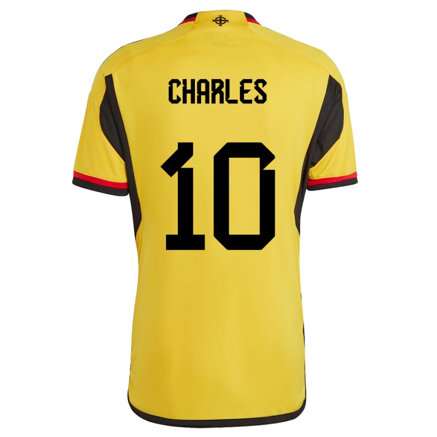 Kinder Nordirland Dion Charles #10 Weiß Auswärtstrikot Trikot 24-26 T-Shirt Schweiz