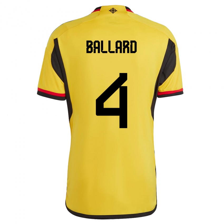 Kinder Nordirland Daniel Ballard #4 Weiß Auswärtstrikot Trikot 24-26 T-Shirt Schweiz