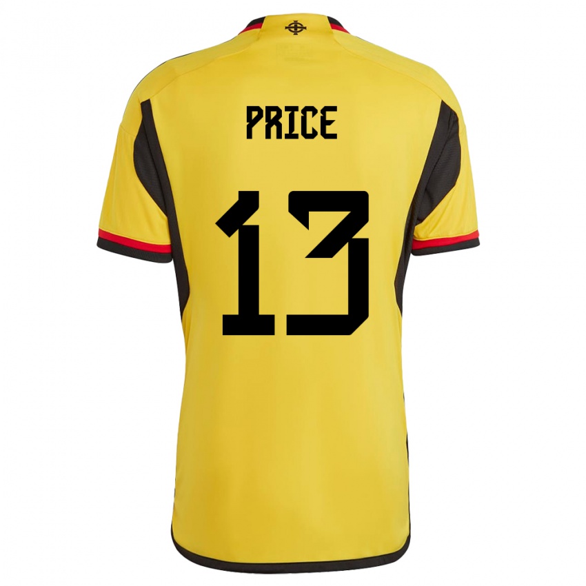 Kinder Nordirland Isaac Price #13 Weiß Auswärtstrikot Trikot 24-26 T-Shirt Schweiz