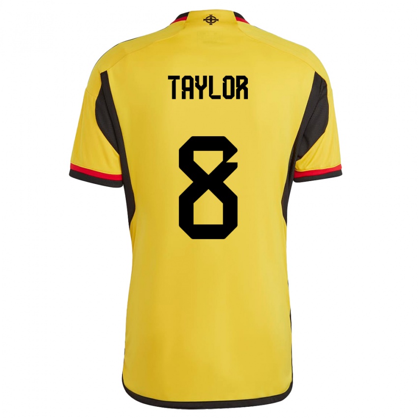 Kinder Nordirland Dale Taylor #8 Weiß Auswärtstrikot Trikot 24-26 T-Shirt Schweiz