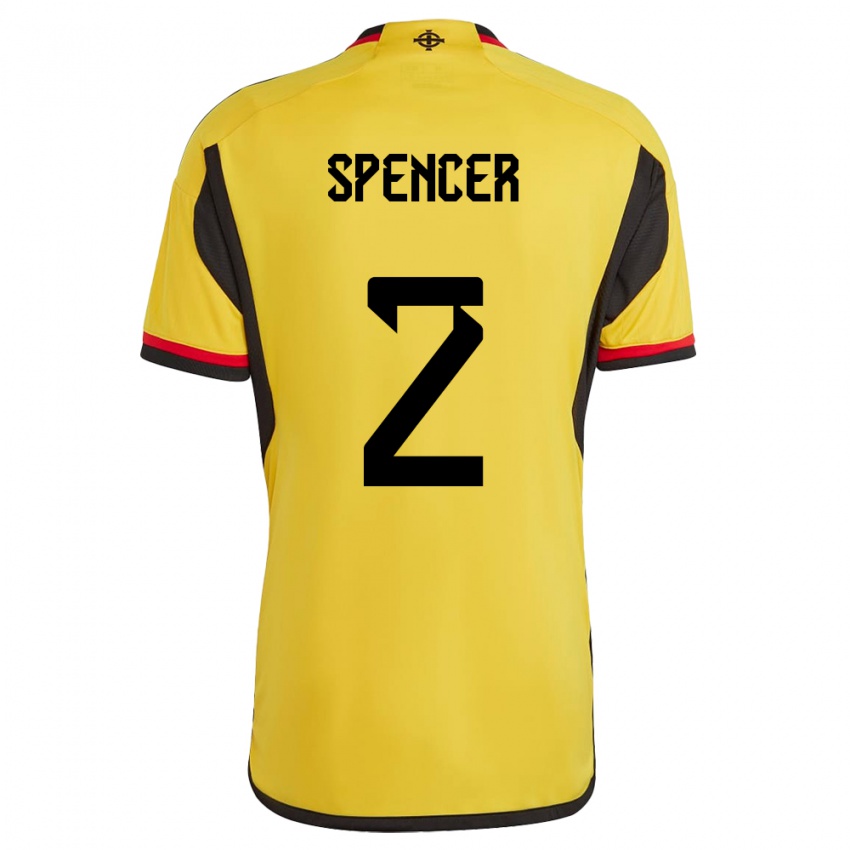 Kinder Nordirland Brodie Spencer #2 Weiß Auswärtstrikot Trikot 24-26 T-Shirt Schweiz