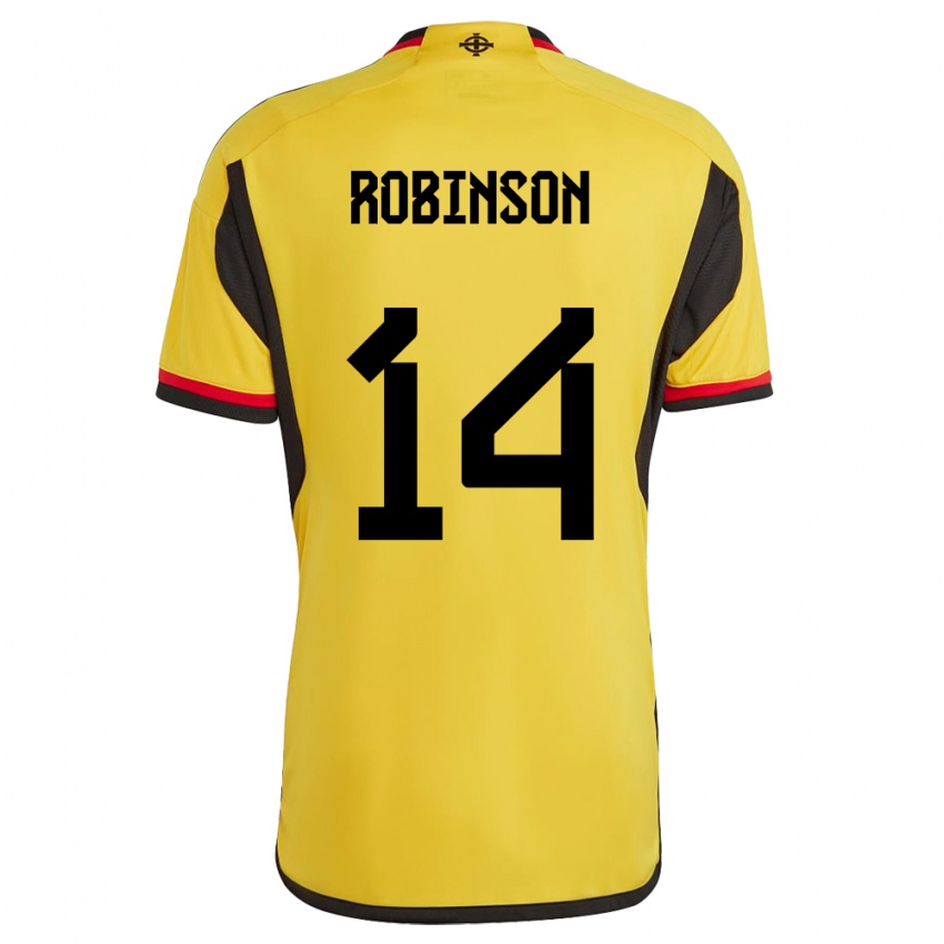 Kinder Nordirland Darren Robinson #14 Weiß Auswärtstrikot Trikot 24-26 T-Shirt Schweiz