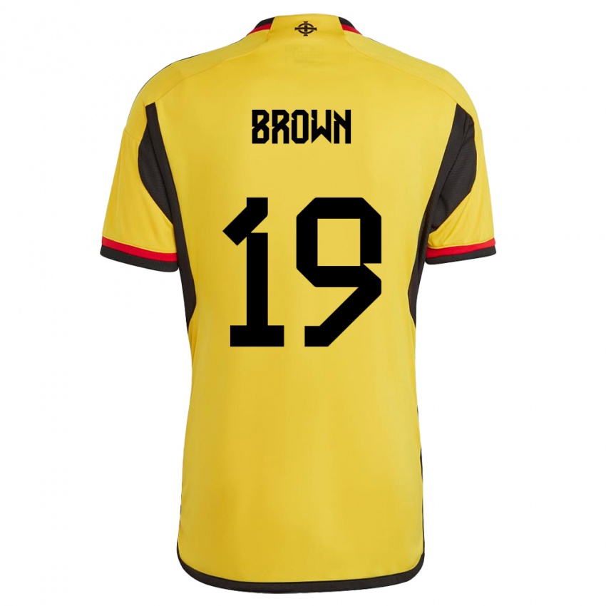 Kinder Nordirland Sean Brown #19 Weiß Auswärtstrikot Trikot 24-26 T-Shirt Schweiz