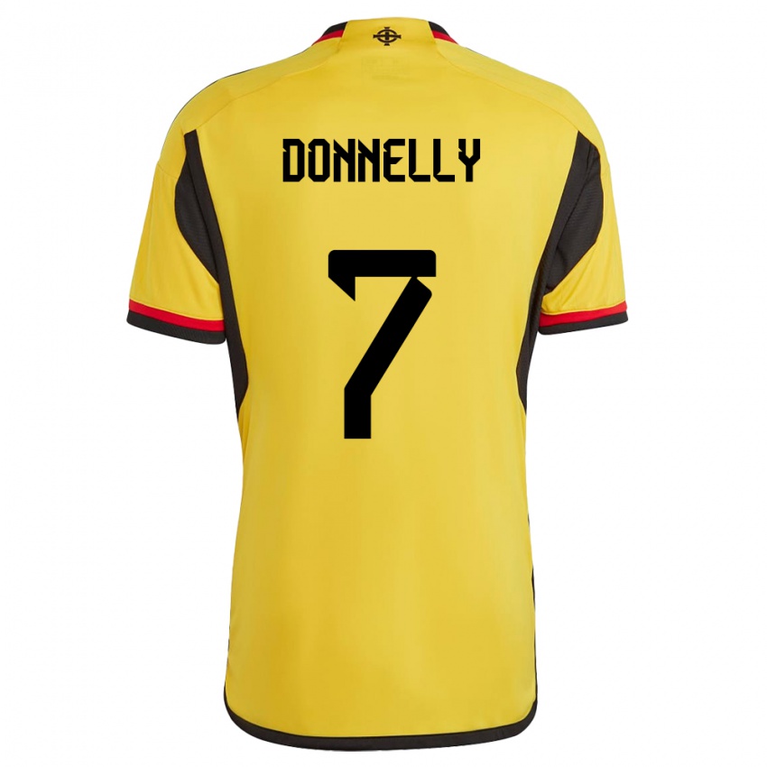 Kinder Nordirland Caolan Donnelly #7 Weiß Auswärtstrikot Trikot 24-26 T-Shirt Schweiz