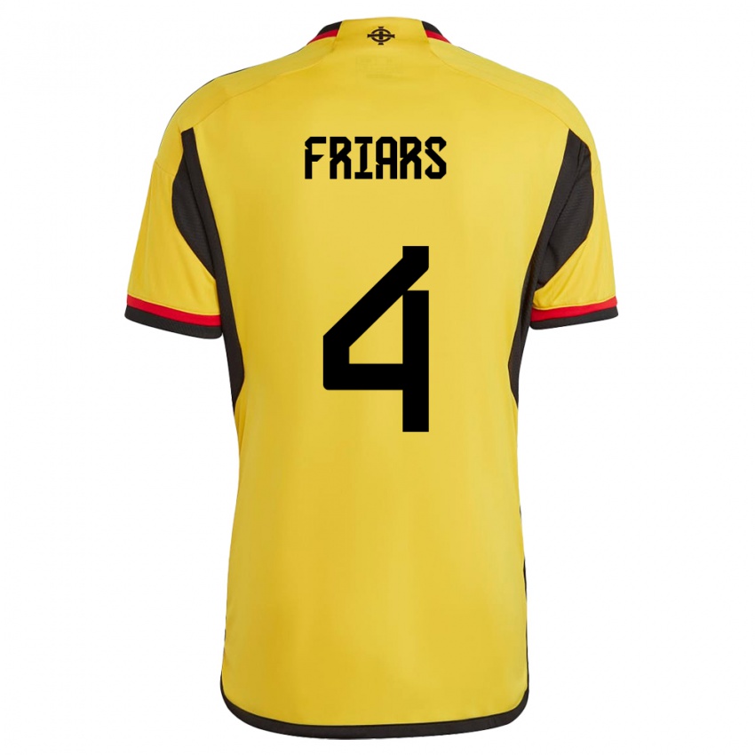 Kinder Nordirland Alfie Friars #4 Weiß Auswärtstrikot Trikot 24-26 T-Shirt Schweiz