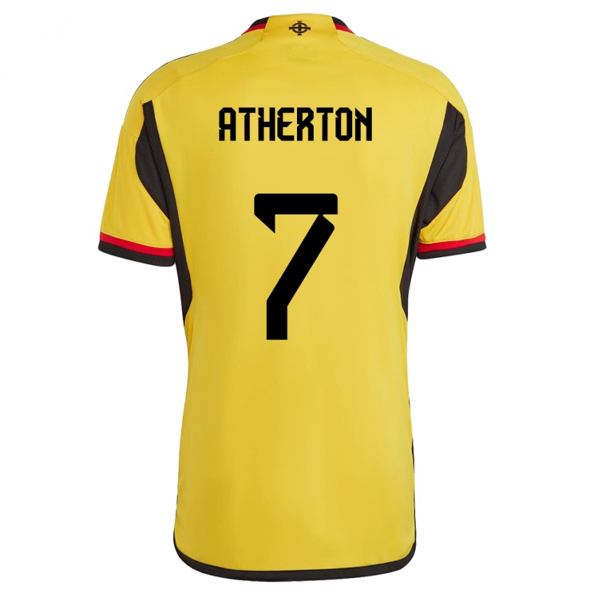 Kinder Nordirland Chris Atherton #7 Weiß Auswärtstrikot Trikot 24-26 T-Shirt Schweiz