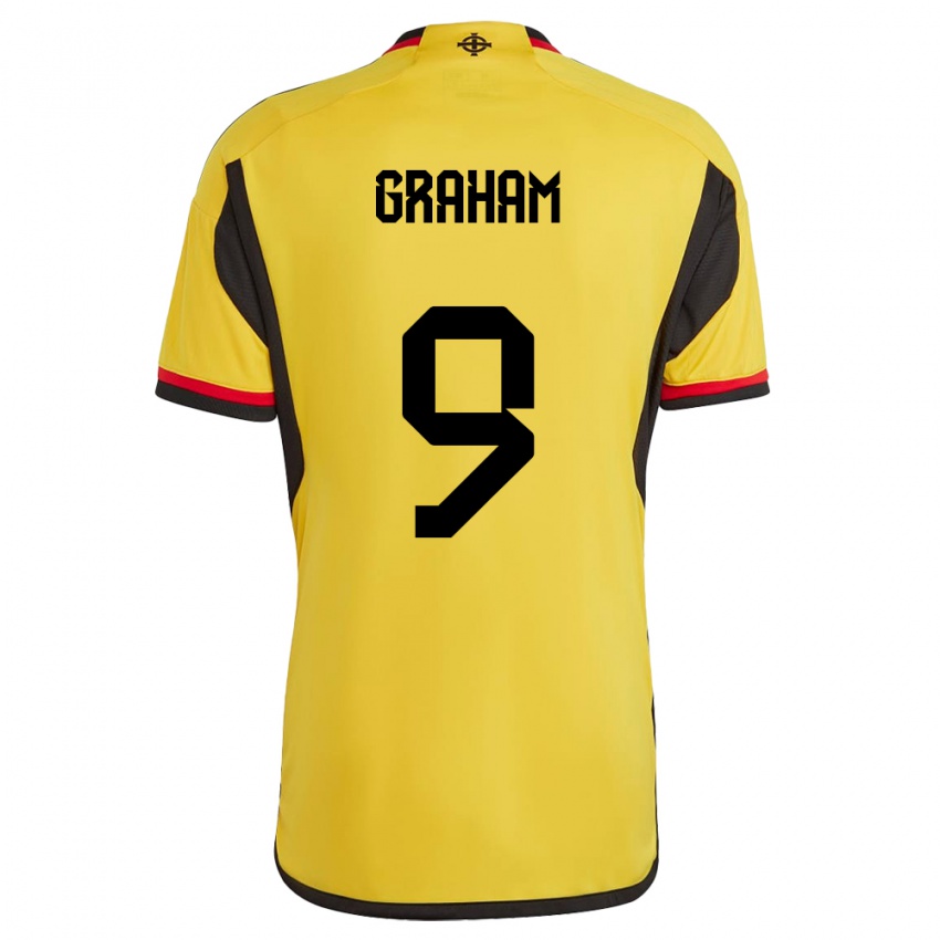 Kinder Nordirland Braiden Graham #9 Weiß Auswärtstrikot Trikot 24-26 T-Shirt Schweiz