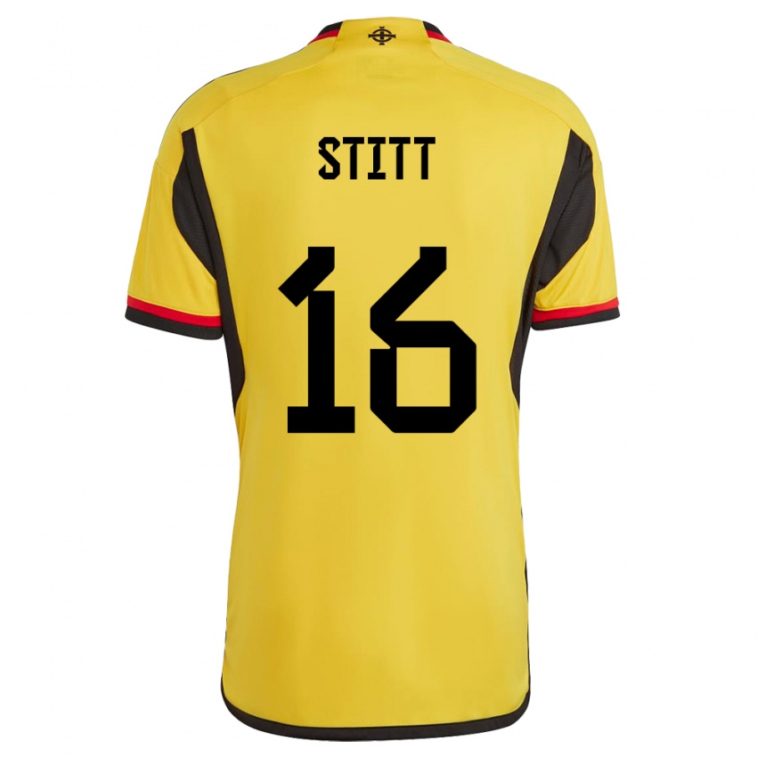 Kinder Nordirland Dylan Stitt #16 Weiß Auswärtstrikot Trikot 24-26 T-Shirt Schweiz