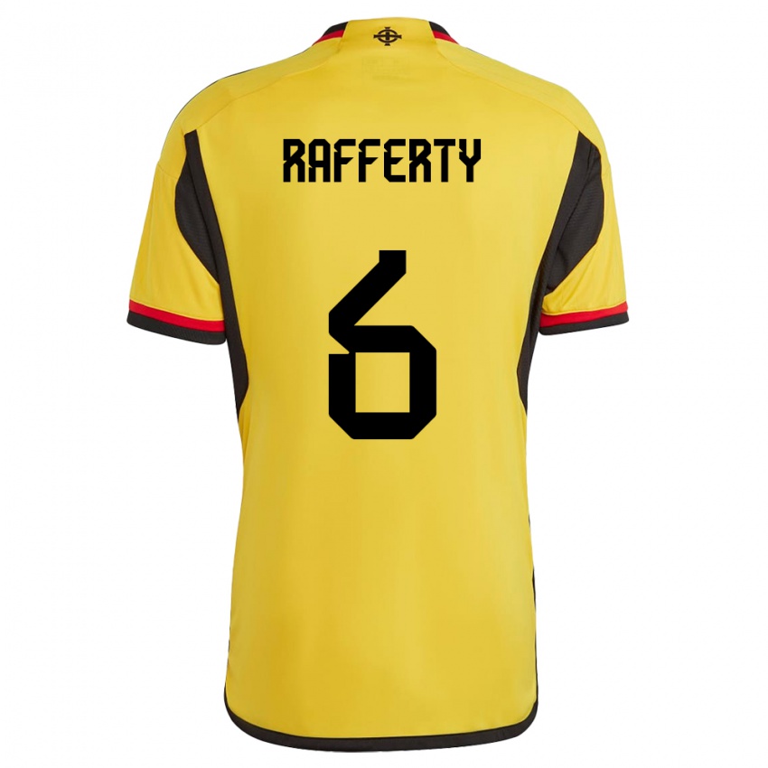 Kinder Nordirland Laura Rafferty #6 Weiß Auswärtstrikot Trikot 24-26 T-Shirt Schweiz