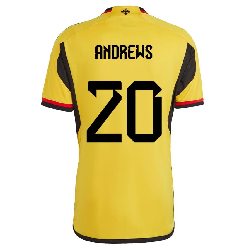 Kinder Nordirland Joely Andrews #20 Weiß Auswärtstrikot Trikot 24-26 T-Shirt Schweiz