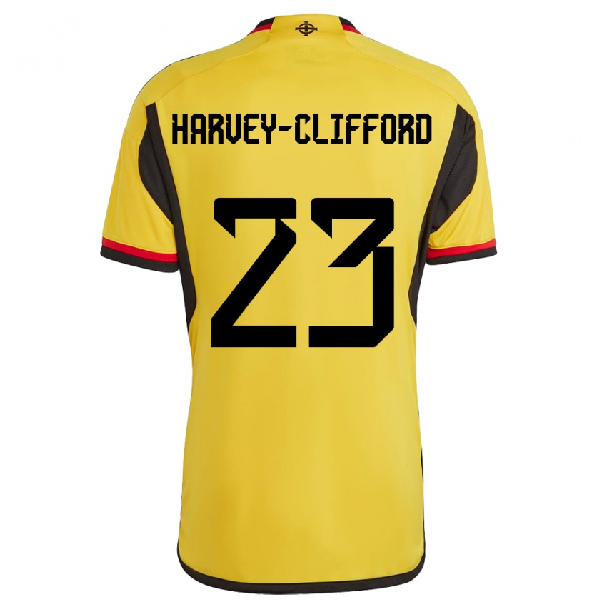 Kinder Nordirland Maddy Harvey-Clifford #23 Weiß Auswärtstrikot Trikot 24-26 T-Shirt Schweiz