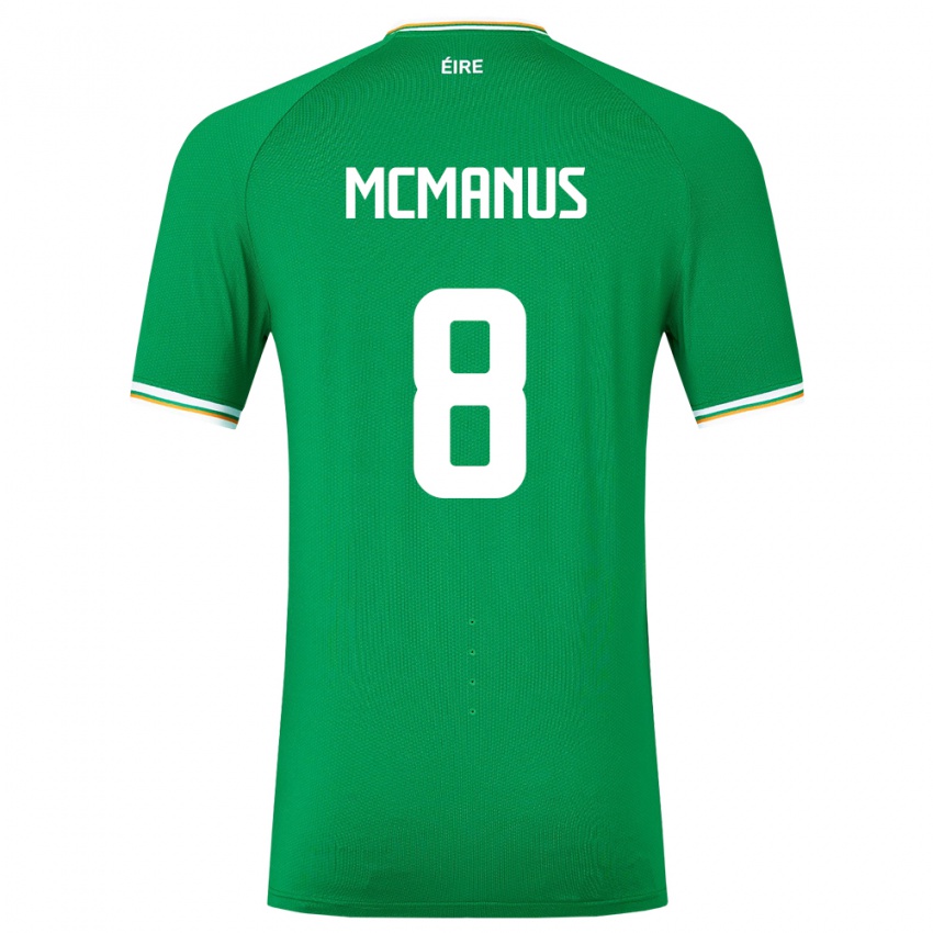 Herren Irische James Mcmanus #8 Grün Heimtrikot Trikot 24-26 T-Shirt Schweiz
