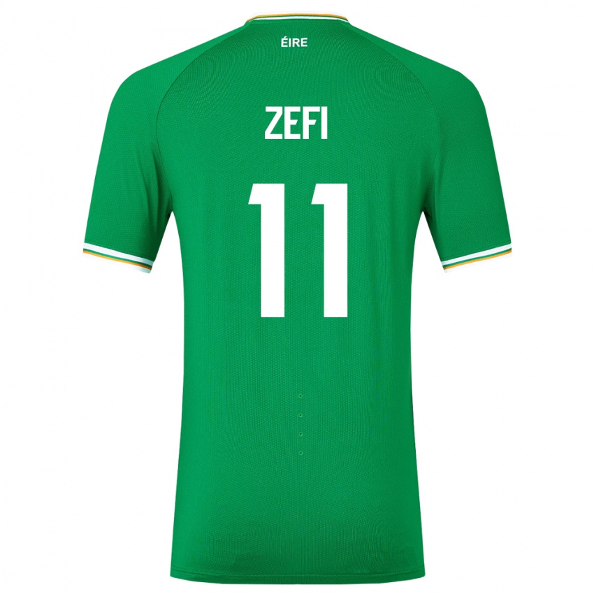 Herren Irische Kevin Zefi #11 Grün Heimtrikot Trikot 24-26 T-Shirt Schweiz