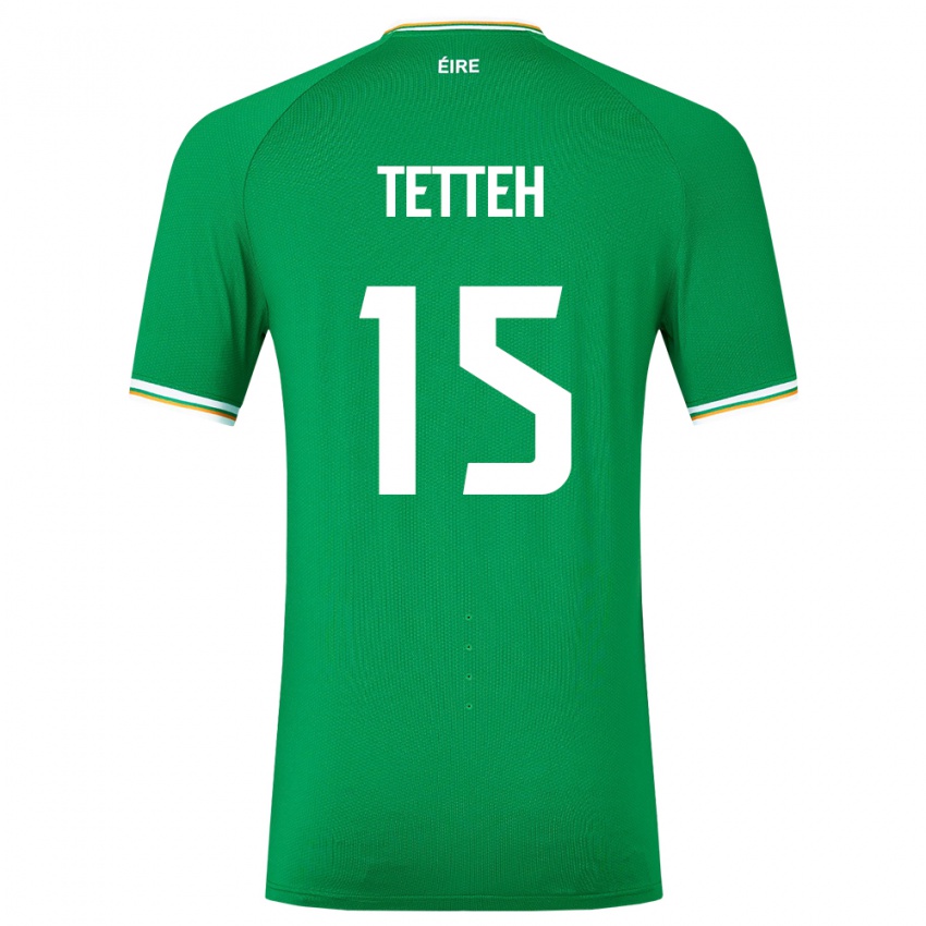 Herren Irische Gideon Tetteh #15 Grün Heimtrikot Trikot 24-26 T-Shirt Schweiz