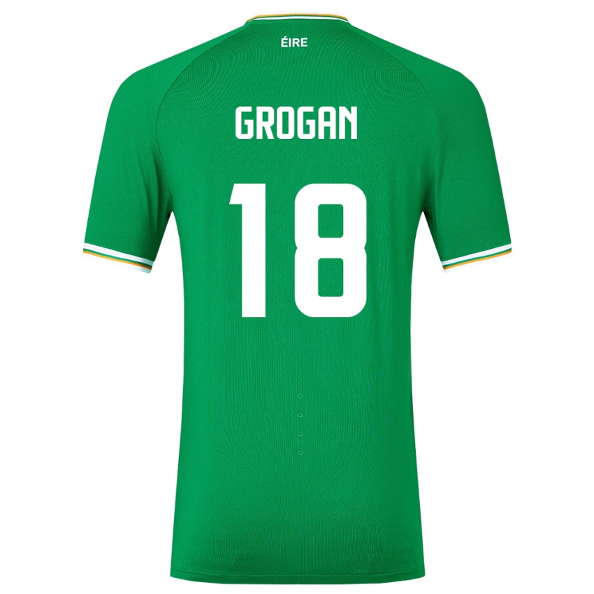 Herren Irische Christy Grogan #18 Grün Heimtrikot Trikot 24-26 T-Shirt Schweiz