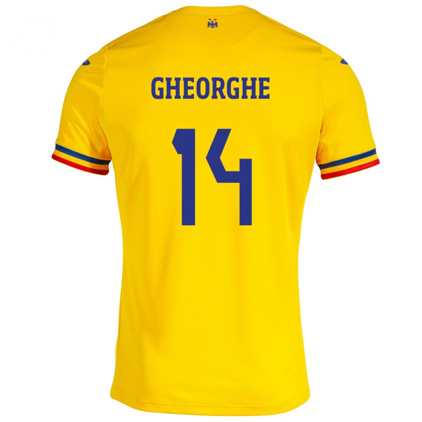 Herren Rumänische Costyn Gheorghe #14 Gelb Heimtrikot Trikot 24-26 T-Shirt Schweiz