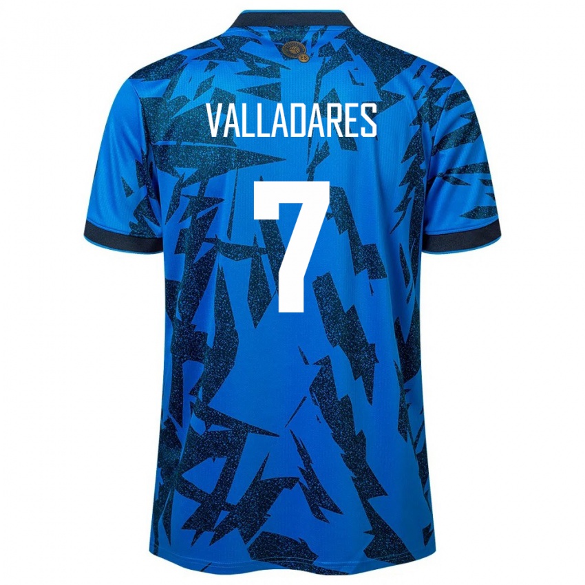 Herren El Salvador Jefferson Valladares #7 Blau Heimtrikot Trikot 24-26 T-Shirt Schweiz