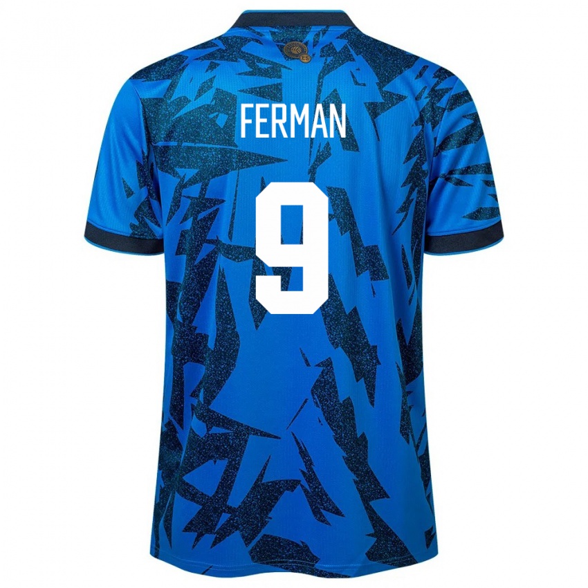 Herren El Salvador Javier Ferman #9 Blau Heimtrikot Trikot 24-26 T-Shirt Schweiz