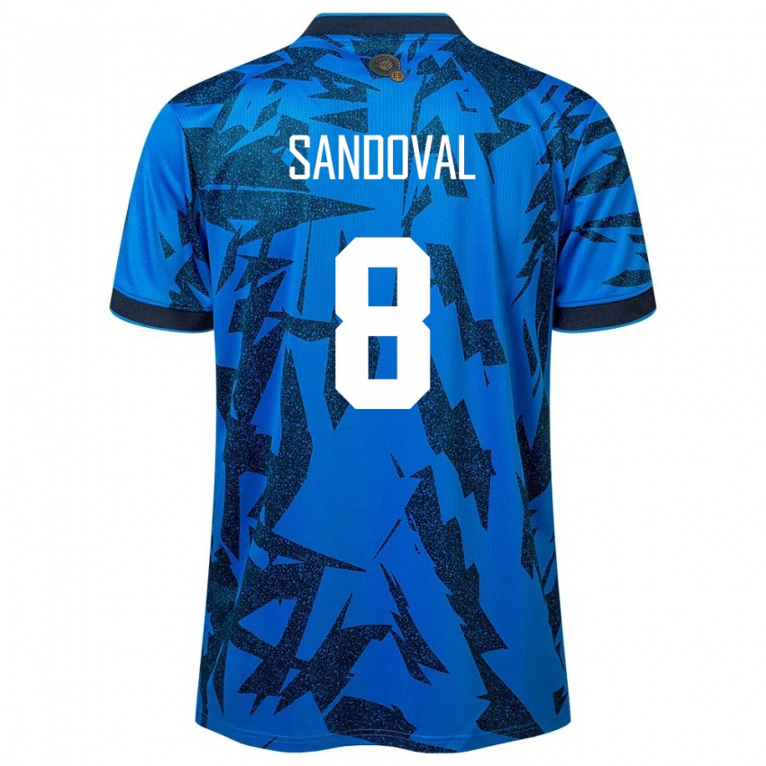 Herren El Salvador Emerson Sandoval #8 Blau Heimtrikot Trikot 24-26 T-Shirt Schweiz