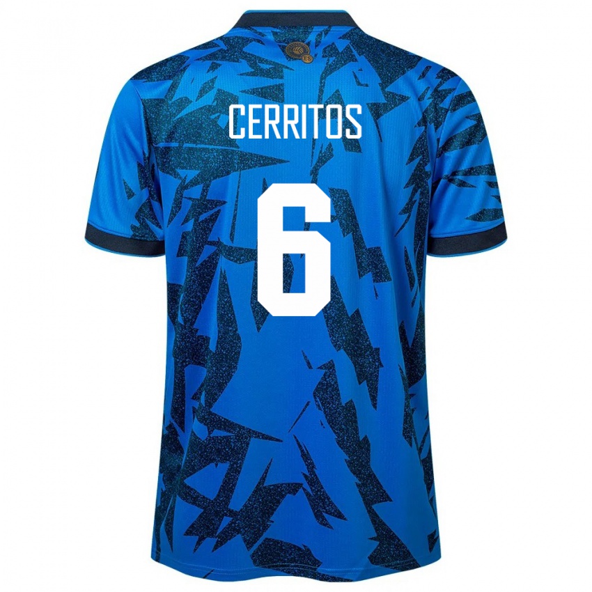 Herren El Salvador Mauricio Cerritos #6 Blau Heimtrikot Trikot 24-26 T-Shirt Schweiz