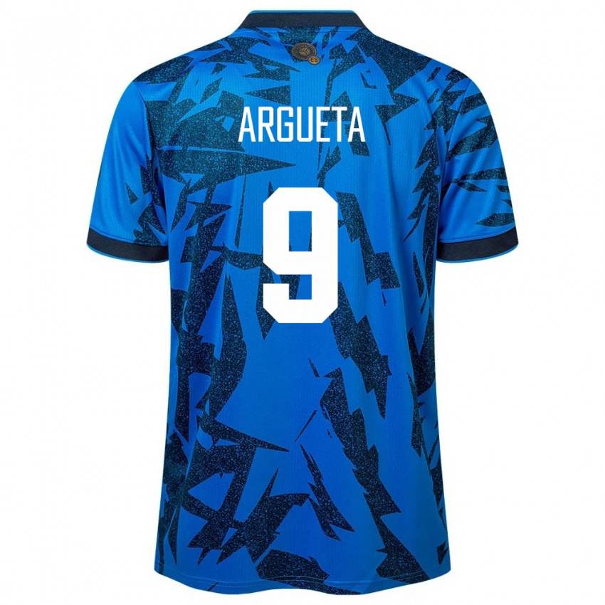 Homme Maillot Salvador Christopher Argueta #9 Bleu Tenues Domicile 24-26 T-Shirt Suisse