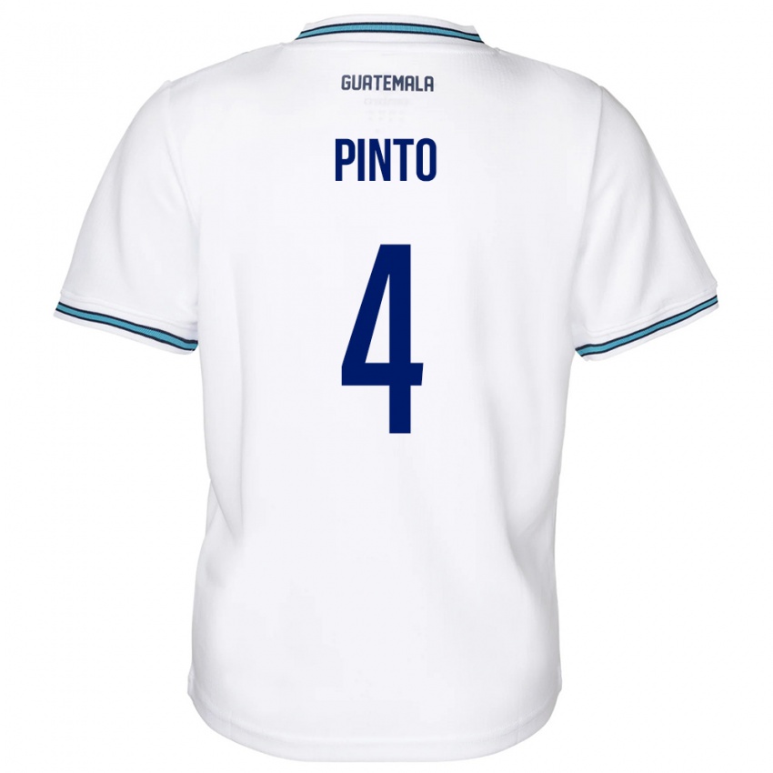 Herren Guatemala José Carlos Pinto #4 Weiß Heimtrikot Trikot 24-26 T-Shirt Schweiz