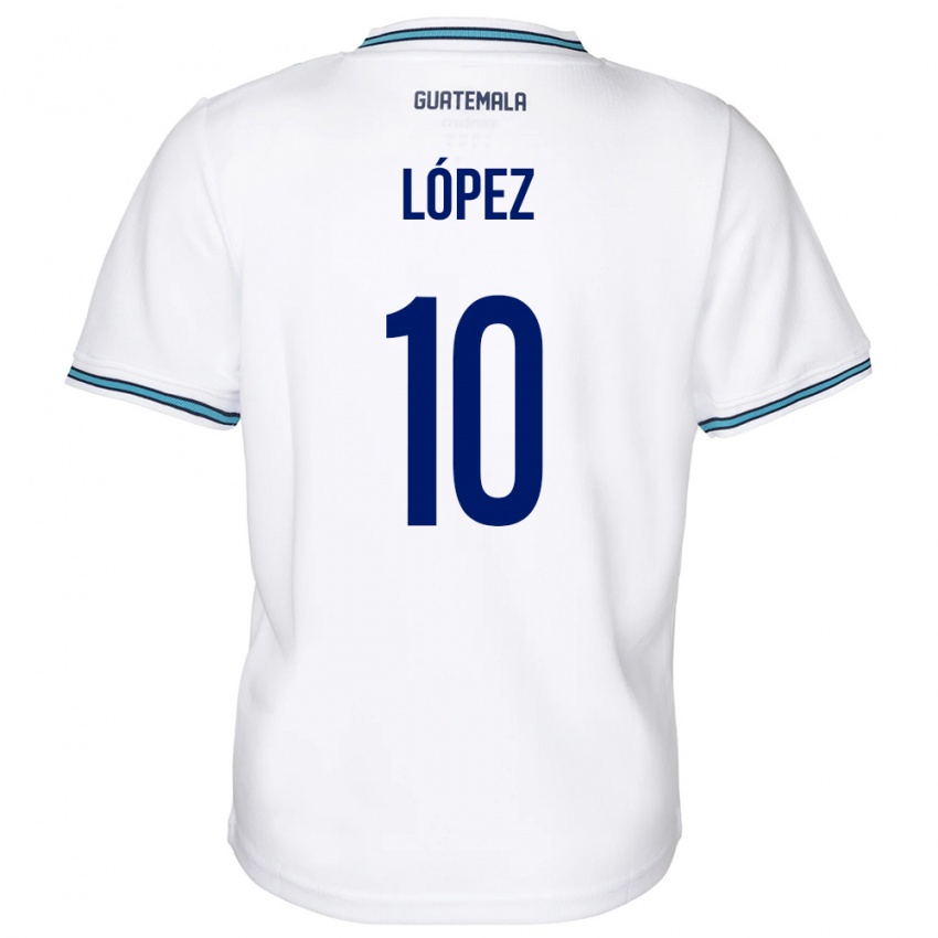 Herren Guatemala Antonio López #10 Weiß Heimtrikot Trikot 24-26 T-Shirt Schweiz