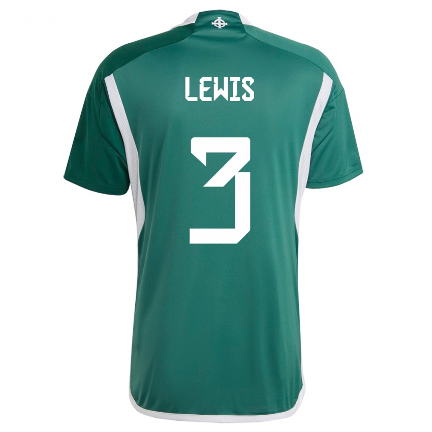 Herren Nordirland Jamal Lewis #3 Grün Heimtrikot Trikot 24-26 T-Shirt Schweiz