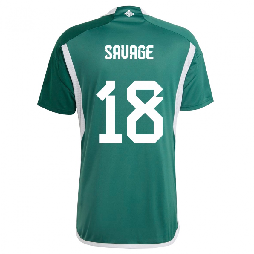 Herren Nordirland Troy Savage #18 Grün Heimtrikot Trikot 24-26 T-Shirt Schweiz