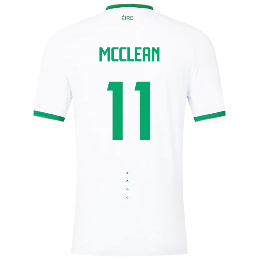 Herren Irische James Mcclean #11 Weiß Auswärtstrikot Trikot 24-26 T-Shirt Schweiz