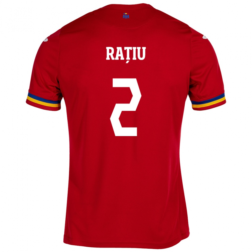 Herren Rumänische Andrei Rațiu #2 Rot Auswärtstrikot Trikot 24-26 T-Shirt Schweiz