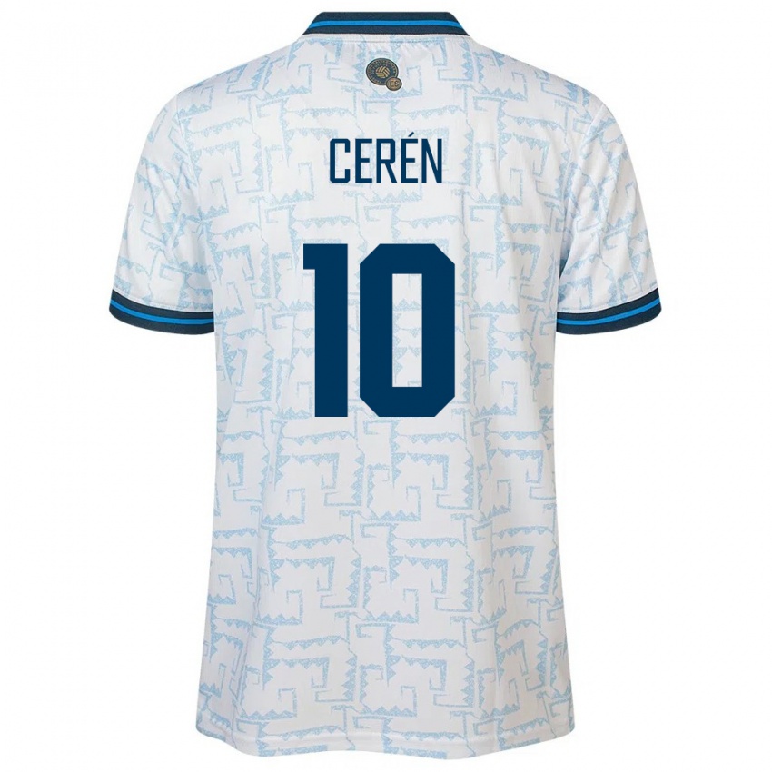 Herren El Salvador Brenda Cerén #10 Weiß Auswärtstrikot Trikot 24-26 T-Shirt Schweiz