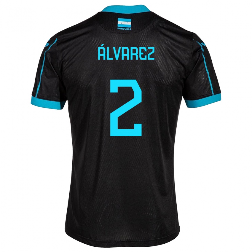 Herren Honduras Kevin Álvarez #2 Schwarz Auswärtstrikot Trikot 24-26 T-Shirt Schweiz