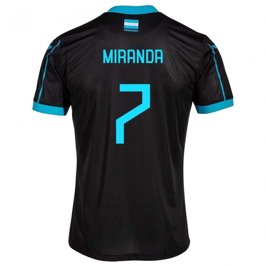 Herren Honduras Jeffry Miranda #7 Schwarz Auswärtstrikot Trikot 24-26 T-Shirt Schweiz
