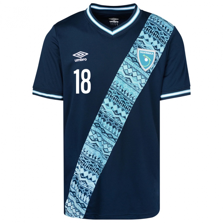 Herren Guatemala Anthony Salamá #18 Blau Auswärtstrikot Trikot 24-26 T-Shirt Schweiz