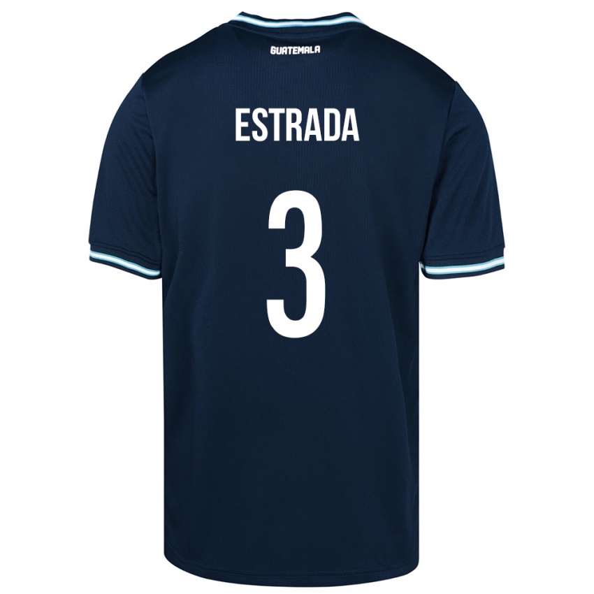 Herren Guatemala Carlos Estrada #3 Blau Auswärtstrikot Trikot 24-26 T-Shirt Schweiz