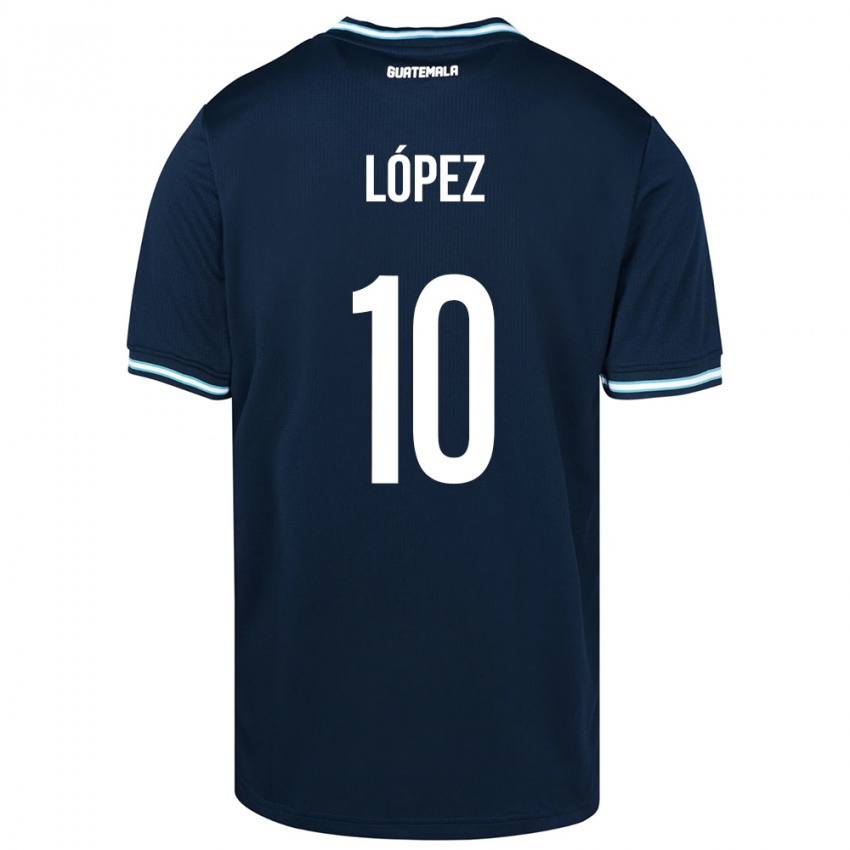 Herren Guatemala Antonio López #10 Blau Auswärtstrikot Trikot 24-26 T-Shirt Schweiz