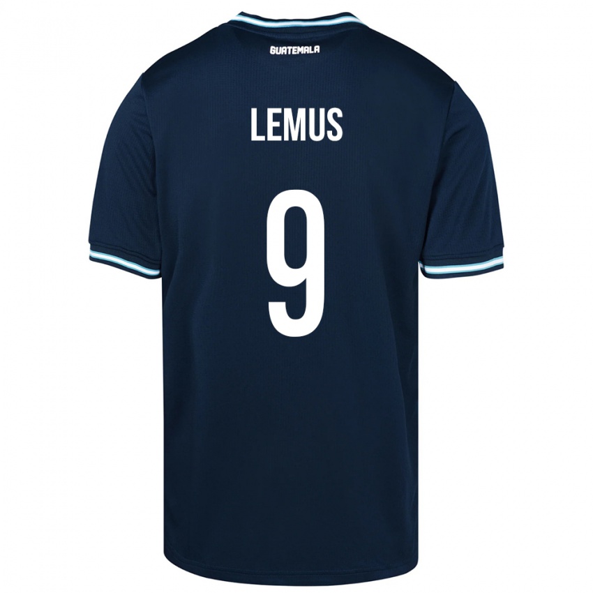 Herren Guatemala Erick Lemus #9 Blau Auswärtstrikot Trikot 24-26 T-Shirt Schweiz