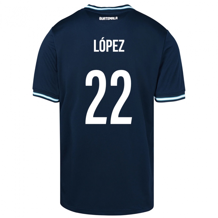 Herren Guatemala Whitney López #22 Blau Auswärtstrikot Trikot 24-26 T-Shirt Schweiz